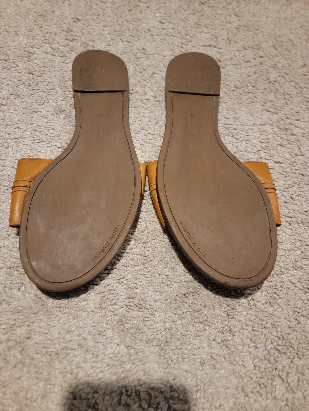 Tory Burch Everly Slide Sandal Tan Calf Leather Size 12